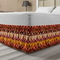thumbnail image 1 of Tribal Bed Skirt, Mexican Folk Motifs Semicircle and Triangle Aztec Style Inspired Pattern, Elastic Bedskirt Dust Ruffle Wrap Around for Bedding Decor, 4 Sizes, Multicolor, by Ambesonne, 1 of 2
