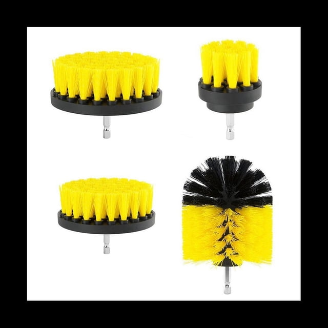 Kit de Cabeza de Cepillo de Limpieza EléCtrica de 4 Piezas Multifuncional Baldosa de CeráMica Space Car Hub Sin áNgulo Muerto Herramientas de Limpieza del Hogar
