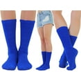 thumbnail image 4 of ToBeInStyle Pack of 3 of Colorful Unisex Fashion Slouch Socks - Royal Blue, 4 of 6