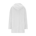 thumbnail image 6 of UTSJKR Long Cardigans for Women Trendy Loose Fit Corduroy Jacket Women Casual Fall Button Up Hooded Coat with Pockets White S, 6 of 9