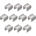thumbnail image 1 of shiyou-Fold Over Crimp Caps, 100Pcs 10 x 8mm Ribbon End Clasp Tips Clamp Cord Ends for Jewelry DIY Craft Making, White Nickel, 1 of 4
