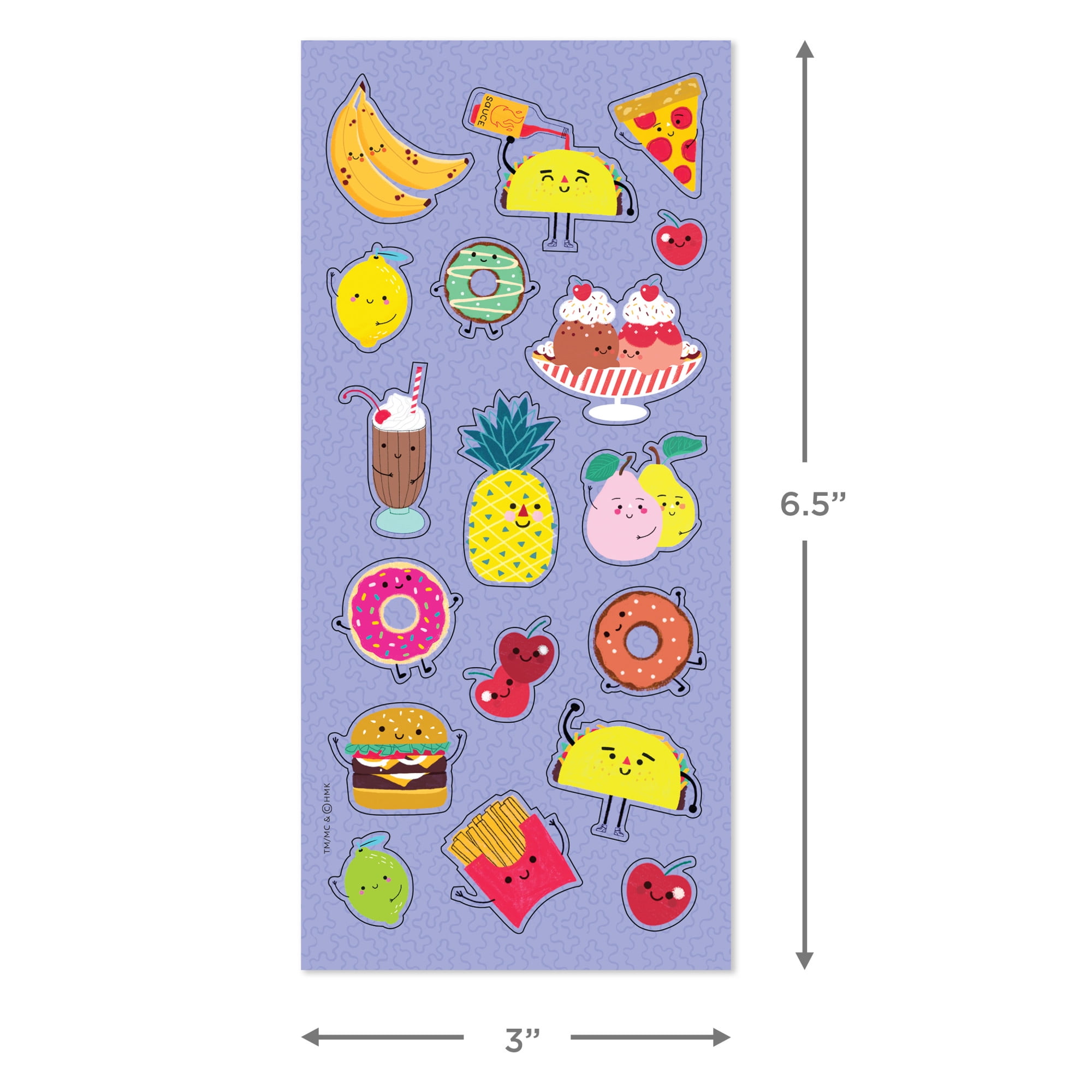 Hallmark Stickers (Fun Foods), 4 Sheets