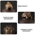 thumbnail image 4 of GOOHOCHY Decoración de oficina hueca para el hogar Tortuga dragón Adornos artesanales de cobre pequeños, 4 of 7