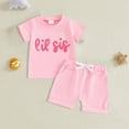 thumbnail image 2 of TOWED22 Toddler Girls Clothes 1T 2T 3T 4T 5T Summer Outfits Baby Kids Short Sleeve T-Shirt Tops & Camouflage Shorts Sets Red,0-6 M, 2 of 4