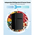 thumbnail image 4 of KFFKFF Compact Mini Fridge with Freezer, 3.2 Cu.Ft, Dual Door Refrigerator, Adjustable Temperature Control, Energy-Saving Design, Reversible Door, Quiet Operation, Ideal for Bedroom, Dorm, Office, 4 of 9