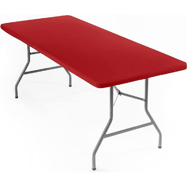 6ft Fitted Tablecloth Rectangle Red Table Cover Table Cloth Fitted