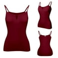 thumbnail image 5 of Sanbonepd Tank Top with Built in Bra for Women Summer Tops 2025 Sleeveless Padded Camisole Yoga Workout Tank Top S-6XL Burgundy, 5 of 8