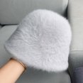 thumbnail image 1 of LinYooLi Rabbit Hairy Hat Female Autumn And Winter Versic Plush Fisherman Hat Version Of The Face, Small Bucket Hat, Warm Basin Hood, 1 of 9