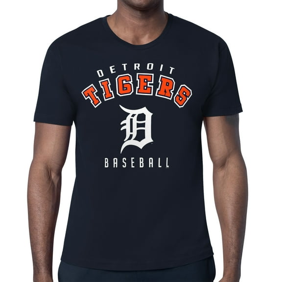 Men's Starter Navy Detroit Tigers Team Logo T-Shirt