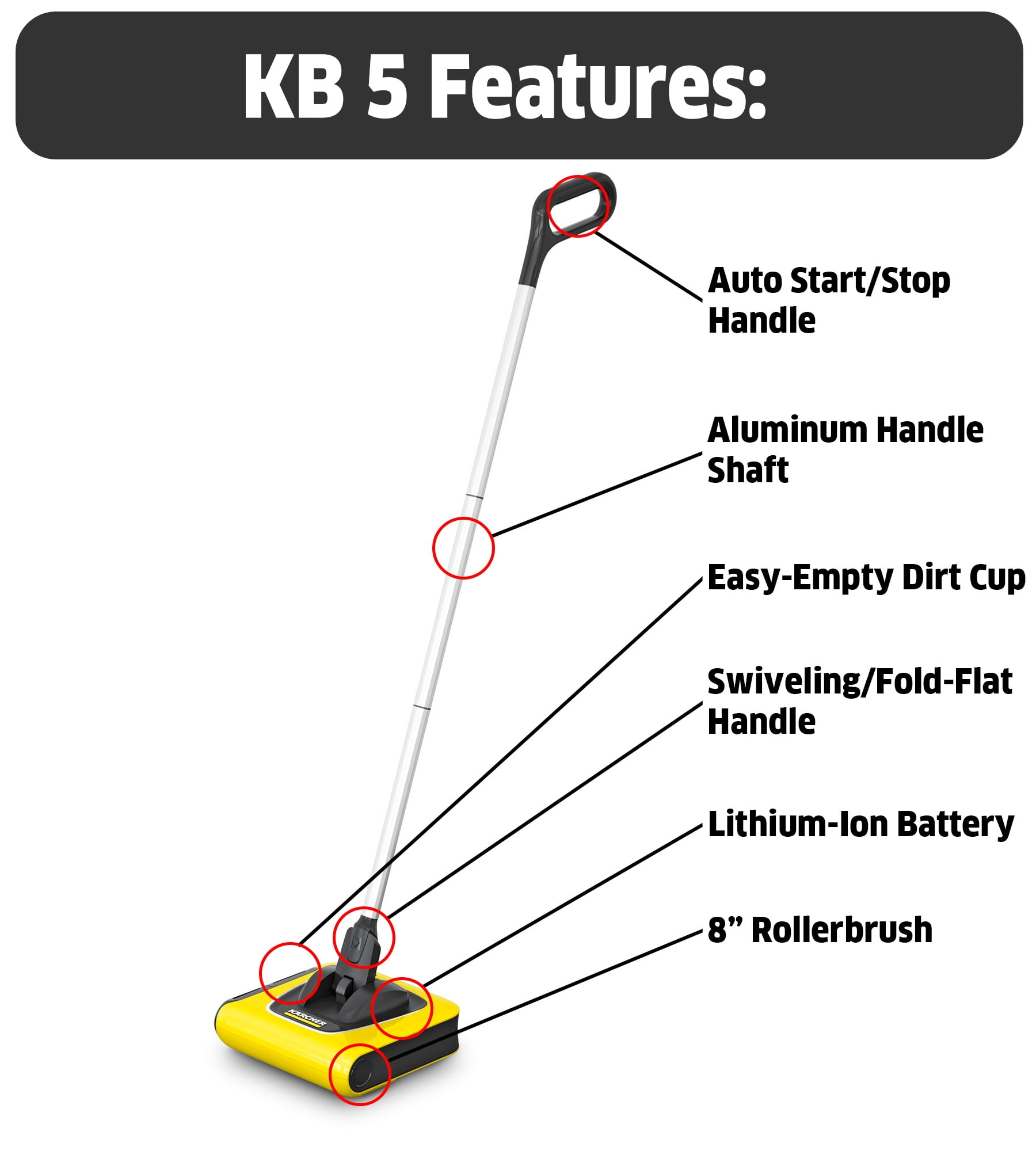 Karcher Kb 5 Cordless Multi-surface Electric Floor Sweeper Broom - Yellow :  Target