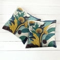 thumbnail image 2 of Ambesonne Floral Eucalyptus Throw Pillow Cover Pack of 2, Abstract Thistles, 2 Pcs-28"x28", Teal Mustard Blue, 2 of 5