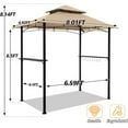 thumbnail image 2 of REKHH 8'x 5' Grill Gazebo Canopy, Outdoor BBQ Gazebo with Led Light, Barbeque Gazebo Shelter for Patio(Khaki), 2 of 6
