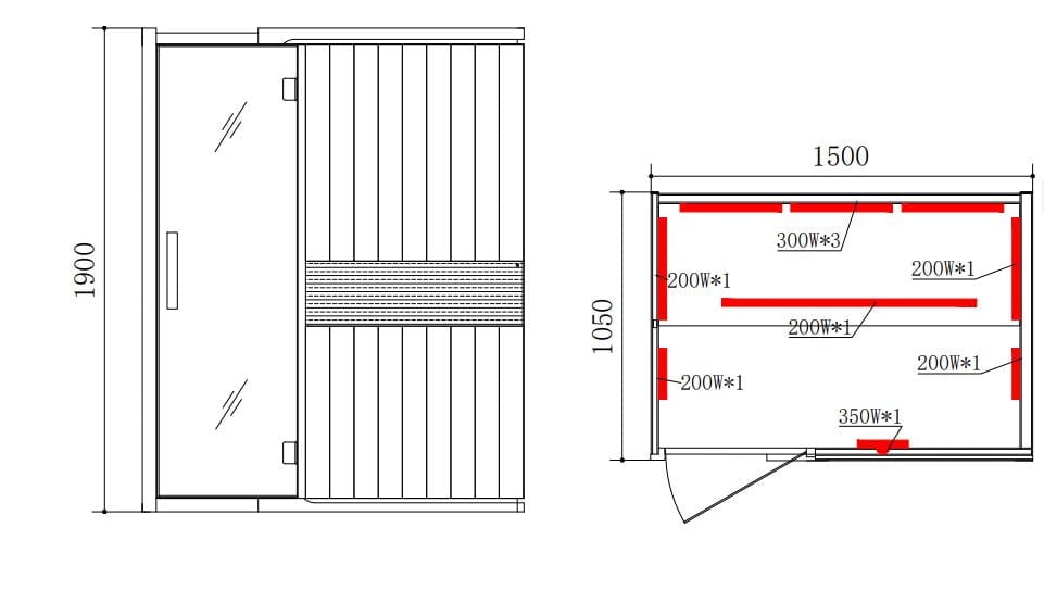Blisspod 3-Person Full Spectrum Sauna Hemlock Low EMF, 7 Far Infrared & Red Heater & Chromotherapy