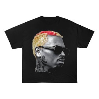 T-shirt Chris Brown The Party Tour 2017 – Noir, Taille L, Coton, Occasion Très Bon état
