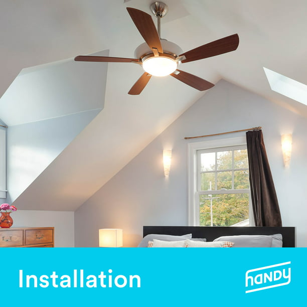Ceiling Fan Installation By Handy, Installing A Ceiling Fan In Bedroom Without Existing Light Fixture