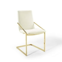 Pitch Performance Velvet Dining ArmchairGold Ivory