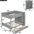 thumbnail image 3 of Solid Wood Full Over Bunk Bed In Gray - 2 Drawers And Multi-layer Cabinet For A Functional Living Area With Storage Units, 3 of 6
