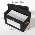 thumbnail image 4 of 2 Pack Black Closet Storage Bins with Lids Front Opening Storage Bin Collapsible Fabric Organizer with Clear Window Dual Handles Closet Clothes Blanket Book Storage Box for Home DIMJ, 4 of 13