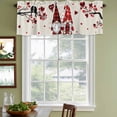 thumbnail image 3 of Valentine's Day Curtain Valances for Windows, Kitchen Valance Window Treatments Panel 2 Pack, Red Gnomes Love Balloon Birds Trees Rod Pocket Short Curtains for Bathroom Bedroom 60 x 18 Inch, 3 of 8