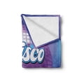 thumbnail image 2 of 70s Party Soft Flannel Fleece Blanket, Retro Lettering on Disco Ball Night Club Theme Dance and Music Art Print, Cozy Plush for Indoor and Outdoor Use, 60" x 80", Purple Blue White, by Ambesonne, 2 of 6