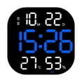 thumbnail image 1 of Reloj de pared digital moderno con temperatura y humedad, relojes LED, alarma electrónica Azul, 1 of 9