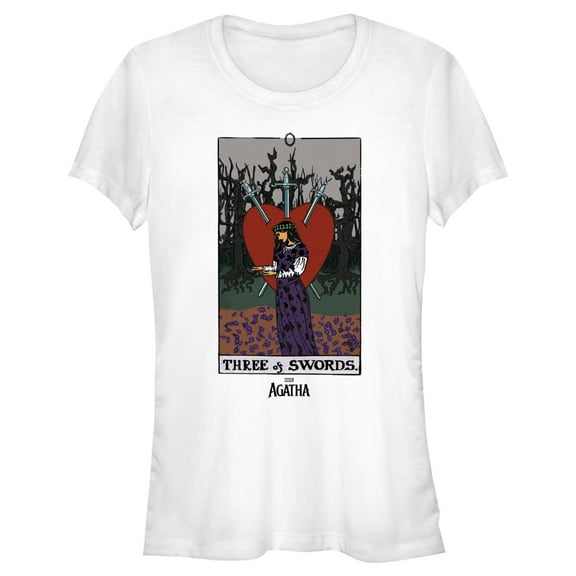 Junior's Marvel: Agatha All Along Three Of Swords  Graphic T-Shirt