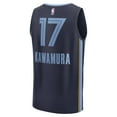 thumbnail image 3 of Men's Fanatics Yuki Kawamura Navy Memphis Grizzlies Fast Break Replica Player Jersey - Icon Edition, 3 of 3