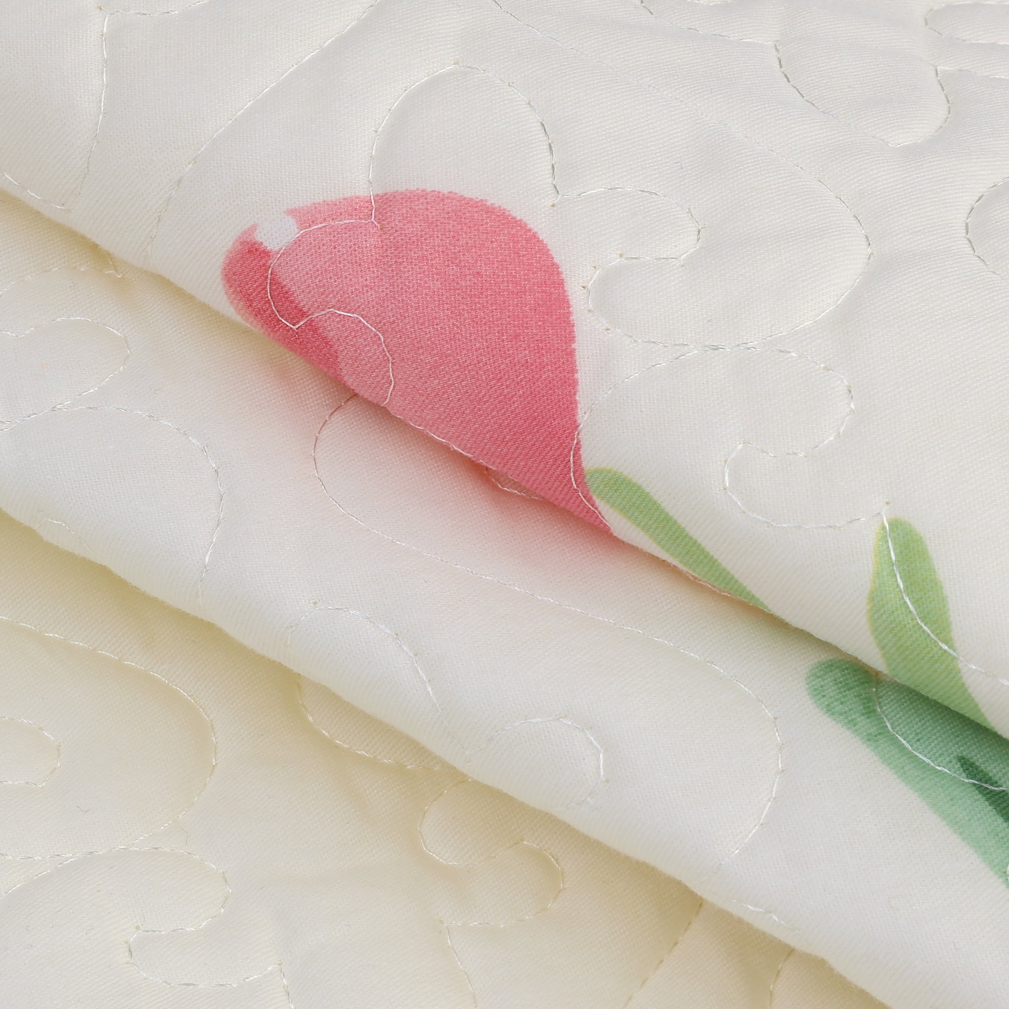 Unique Bargains Cotton Floral Ruffle Trim Pillow Shams Set of 2 with Envelope Closure  White Queen