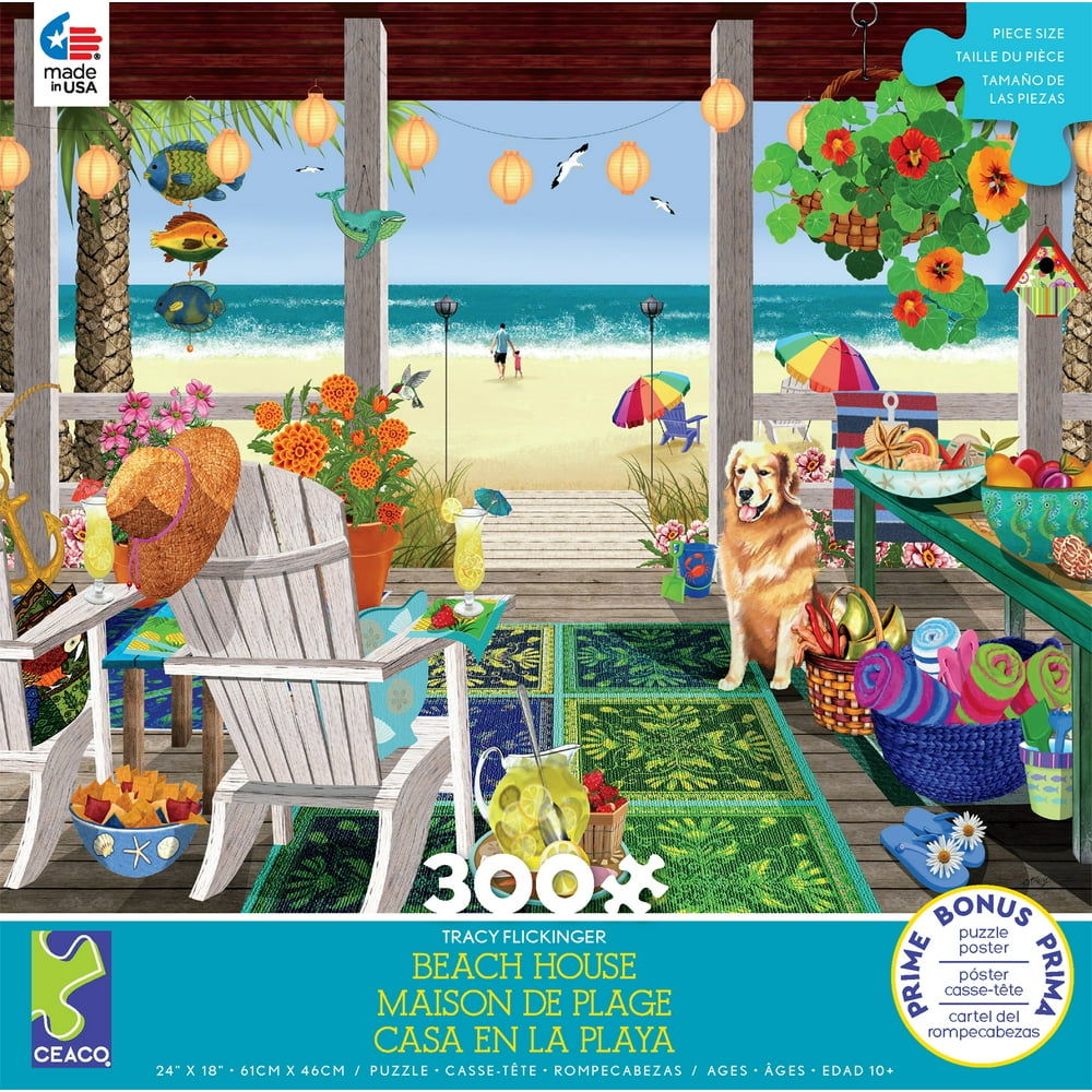 Ceaco Tracy Flickinger Beach House 300 Piece Jigsaw Puzzle