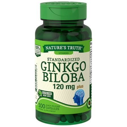 2 Pack - Nature's Truth tandardized Extract Ginkgo Biloba Plus Dietary Supplement,  100 ea