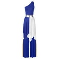 thumbnail image 2 of TiaoBug Womens Liturgical Modern Dance Performance Outfits One Shoulder Sleeveless Dress and Pants Set Royal Blue XL, 2 of 7