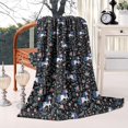 thumbnail image 2 of Black Cartoon Unicorn Flower Pattern Blanket,Comfortable Soft Flannel Throw Blanket,All Season,Warm Lightweight Blankets for Sofa Bed Couch Living Room Chair,60"x80", 2 of 4