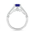 thumbnail image 2 of ANGARA Natural Split Shank Square Tanzanite Ring with Diamond Accents in 14K White Gold for Women (Size-5mm) | December Birthstone, Anniversary, Jewelry Gift for Women | Natural Tanzanite Ring, 2 of 8