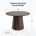 thumbnail image 3 of MAYEERTY 46 in. Soild Wood Walnut Dining Table Round Kitchen Table, 3 of 5