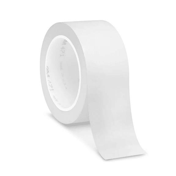 3M Vinyl Tape 471, White, 3 in x 36 yd 1 roll