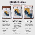 thumbnail image 4 of Minimalist Style Flannel Blanket for Bed,Travel and Camping, Modernism Blue Gold Collage Art Super Soft Cozy Blanket for All Seasons 60"x80", 4 of 7