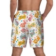 thumbnail image 4 of Balery Boho Bunny Mens Swim Trunks Swim Shorts for Men Quick Dry Inseam Beach Shorts with Compression Liner Pocket-Small, 4 of 9