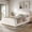 Beige, variant on Christopher Knight Home King Size Bed Frame With Linen Upholstered Curved Headboard, Solid Wood Legs, Green