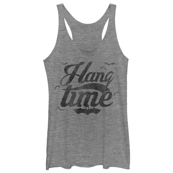 Women's CHIN UP Halloween Hang Time Bats  Racerback Tank Top Gray Heather 2X Large