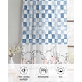 thumbnail image 6 of Blue Plaid Farmhouse Sheer Curtains 54 Inch Length 2 Panels Set for Living Room/Bedroom, Watercolor Cute Country Pigs Checkered Kitchen Curtains Grommet Curtains Window Treatments 42"x54"x2, 6 of 7