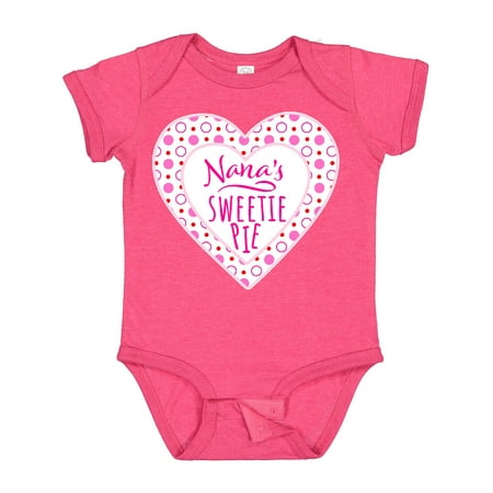 

Inktastic Nana s Sweetie Pie with Pink Hearts Gift Baby Boy or Baby Girl Bodysuit