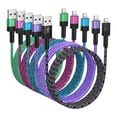 thumbnail image 1 of Cable de carga USB a iPhone de 6 pies/5 unidades para iPhone 14, 13, 12, 11, 1 of 7