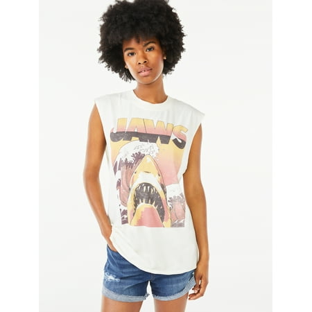 Scoop Women's Jaws Graphic Sleeveless T-Shirt