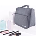 thumbnail image 3 of Bolsa de maquillaje con gancho para colgar, para cosméticos y artículos diversos, organizador de artículos de tocador de viaje gris, 3 of 8