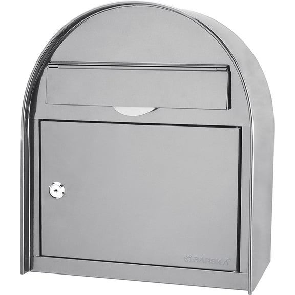 Steel Drop Slot Wall Mount Mail Box, Grey (Large)