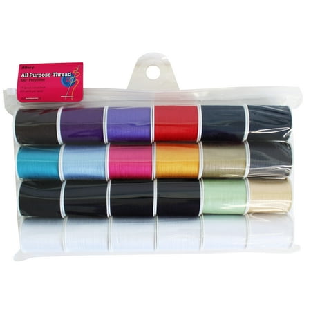 Allary All-Purpose Polyester Sewing Thread Set, 24 (Best Thread For Sew In Weave)