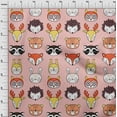 thumbnail image 4 of oneOone Rayon Medium Pink Fabric Cute Animal Face Pattern Fabric For Sewing Printed Craft Fabric By The Yard 56 Inch Wide, 4 of 5