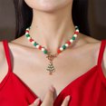 thumbnail image 1 of Christmas Pearl Necklace Holiday Snowflake Christmas Tree Pendant Personalized Collarbone Chain Necklace, 1 of 6