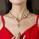 thumbnail image 1 of Adornos navideños, regalos navideños, collar de perlas navideñas, colgante de copo de nieve navideño, collar de cadena de clavícula personalizado, collar de festival de aleación, 1 of 6