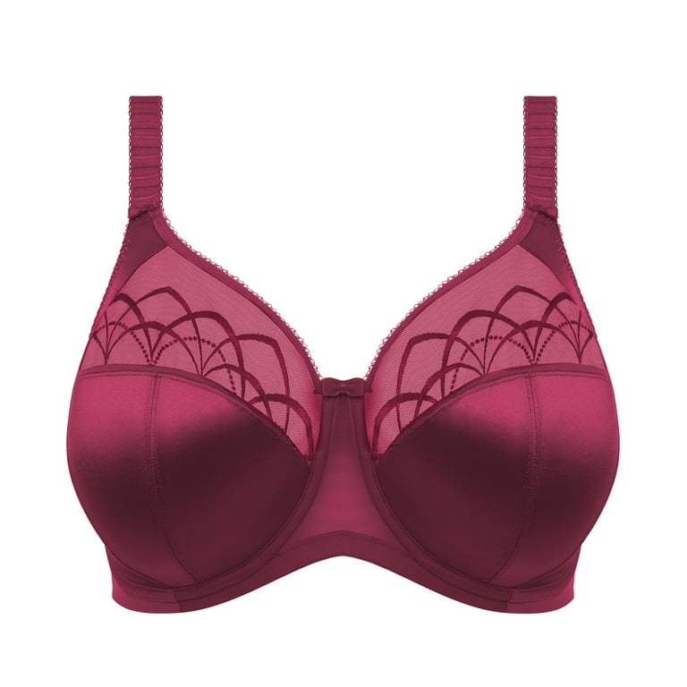 Elomi Cate Embroidered Full Cup Banded Underwire Bra (4030),36GG,Berry